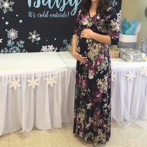 Beautiful pink blush maternity dress!